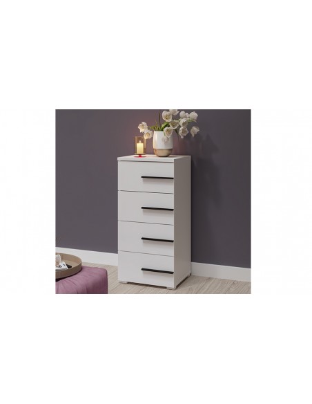 Petite commode contemporaine blanche et noire