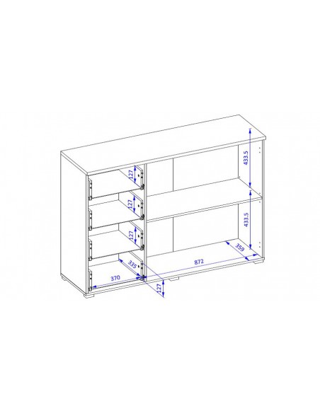 Dimensions intérieures grande commode Roni