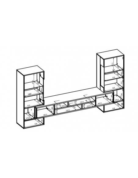 Dimensions intérieures meuble TV Onyx