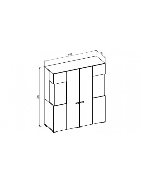 Dimensions extérieures vaisselier Onyx