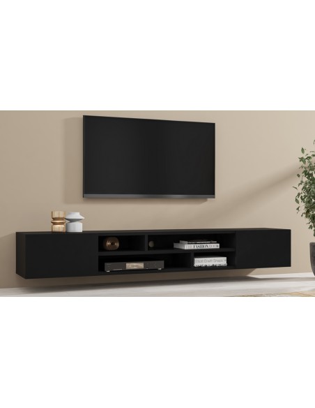 Long meuble TV moderne Onyx à suspendre