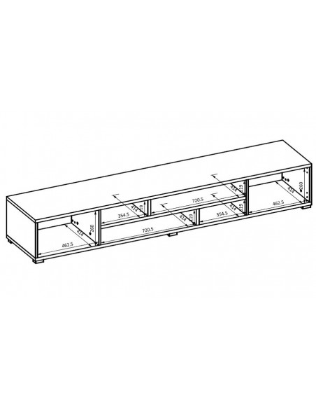 Dimensions intérieures long meuble TV Onyx