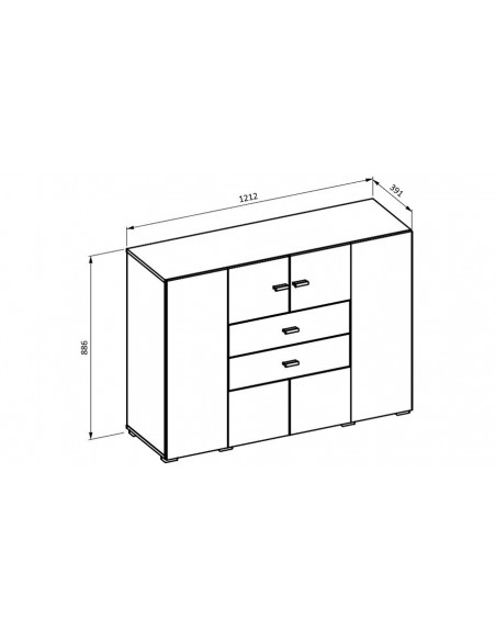 Dimensions extérieures petit buffet Onyx