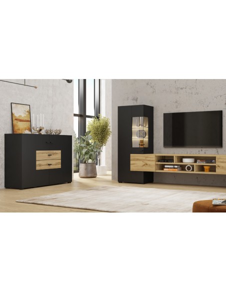 Petit buffet style industriel  salon Onyx