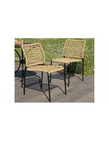 Lot de 2 chaises corde tressée