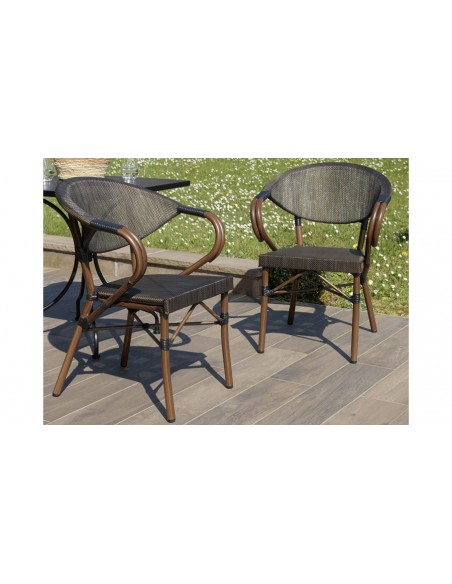 2 fauteuils jardin marron Roméo