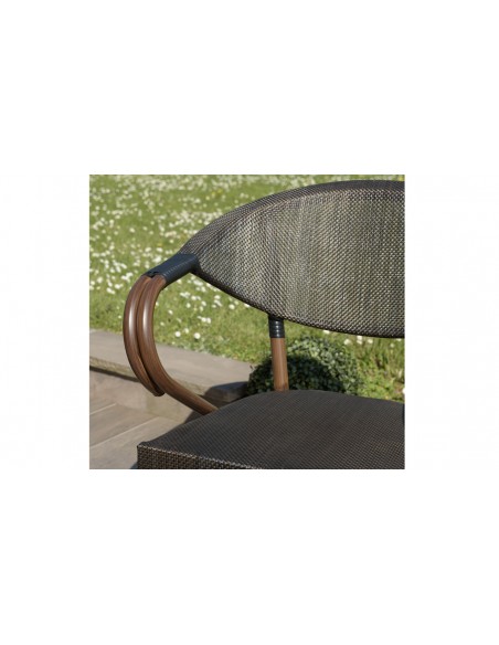 Accoudoir fauteuil jardin marron Roméo