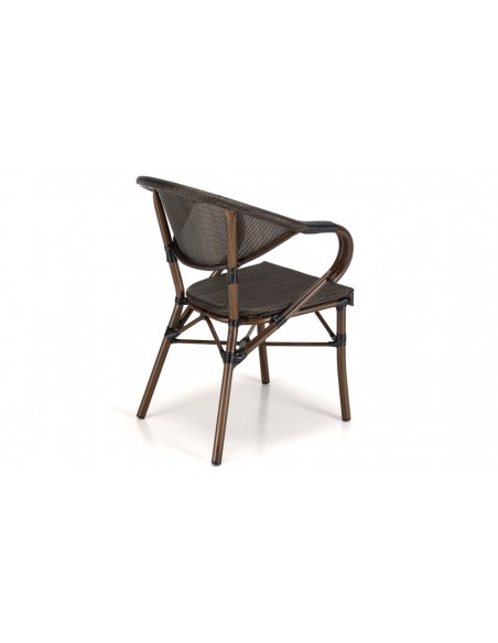 2 fauteuils jardin style bistrot marron Roméo