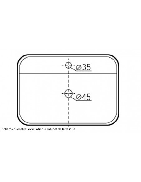 Schéma des dimensions de la vasque