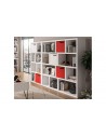 Bibliothèque design blanche géométrique