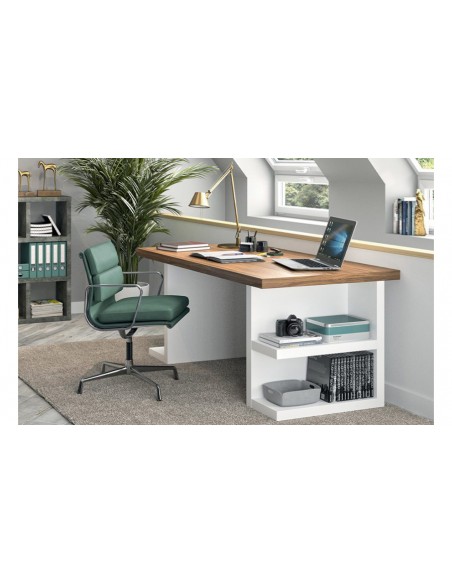 Bureau noyer blanc multi-pieds