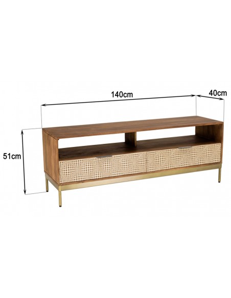 Dimensions meuble TV motifs ethniques