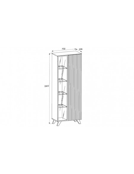 Dimensions extérieures vitrine Hickory