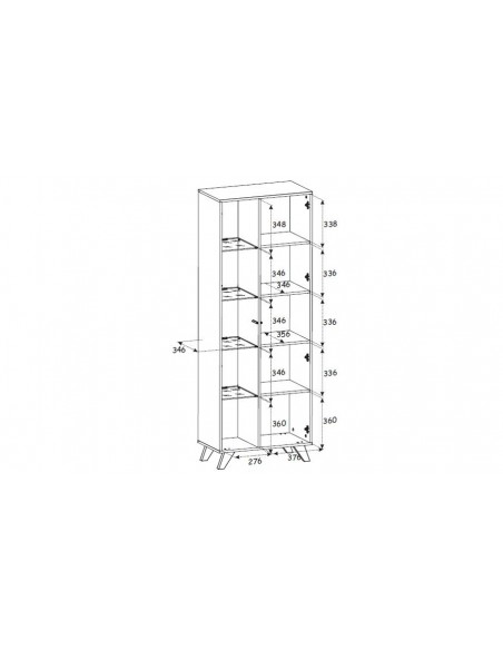 Dimensions intérieures vitrine Hickory