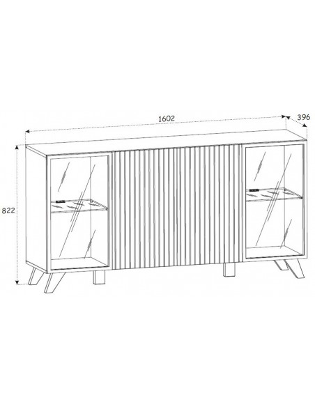 Dimensions extérieures bahut Hickory