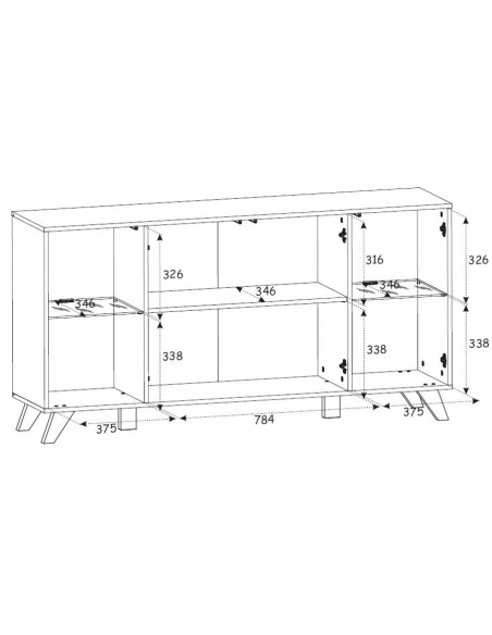 Dimensions intérieures bahut Hickory