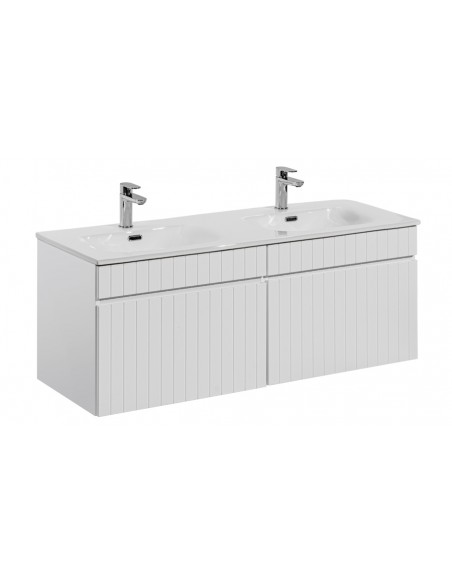 Set meuble double vasque blanc