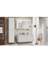 Ensemble salle de bain blanc design 120 cm avec double vasque
