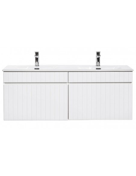 Set meuble double vasque blanc