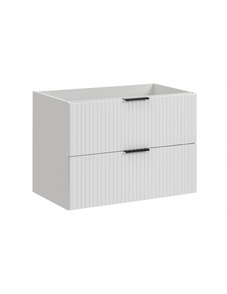 Meuble sous vasque blanc design suspendu 80 cm