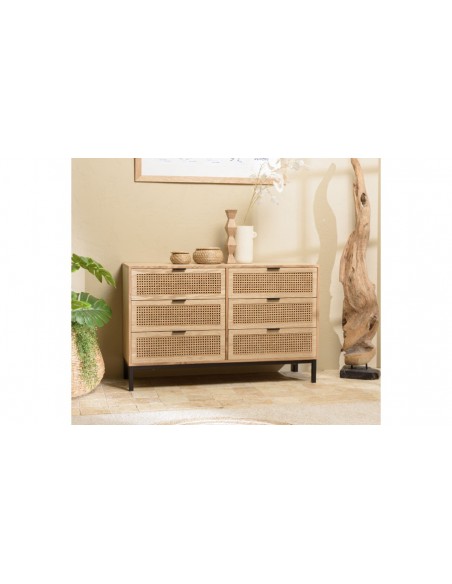 Commode scandinave rotin Palma