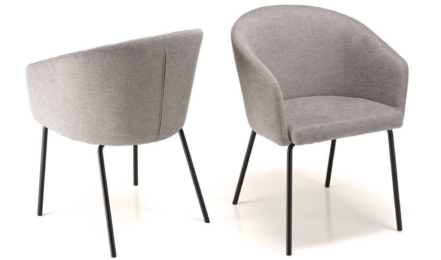 Lot de 2 fauteuils gris contemporains Lot de 2 fauteuils gris contemporains