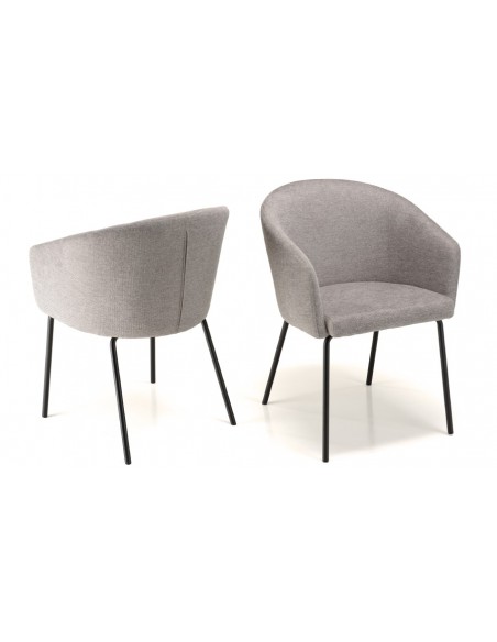 Lot de 2 fauteuils gris contemporains