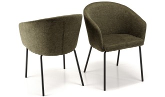 Fauteuil en tissu olive
