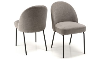 Lot 2 chaises contemporaines taupe