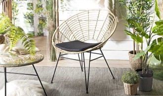Fauteuil en rotin vintage