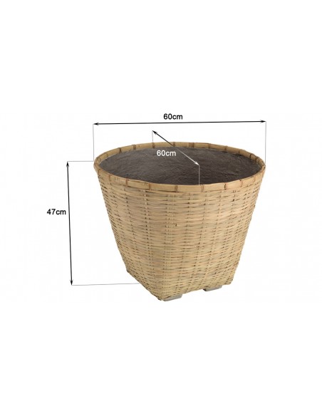 Dimensions pot fleurs bambou Nestor