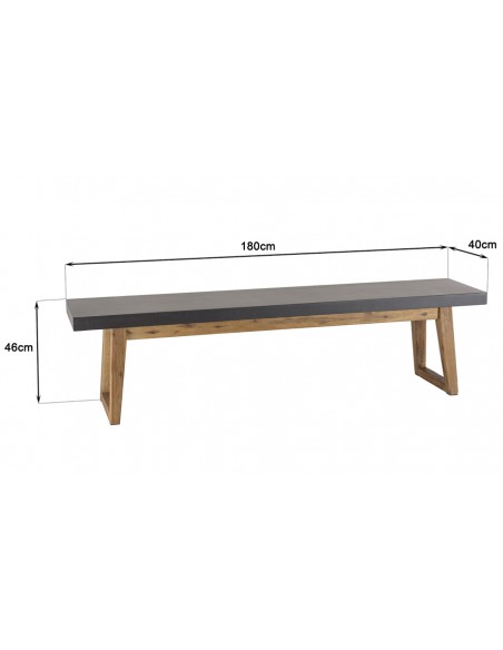 Dimensions banc jardin acacia Nestor