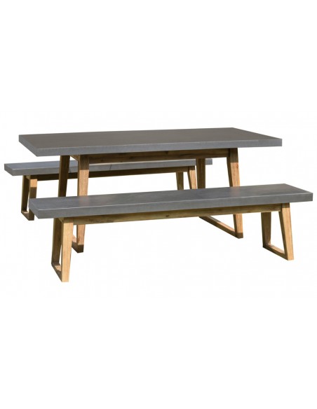 Ensemble table et banc jardin