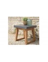 Petite table d'appoint de jardin rectangulaire en acacia et béton