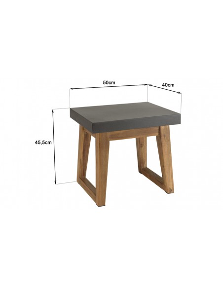 Dimensions table d'appoint rectangulaire Nestor