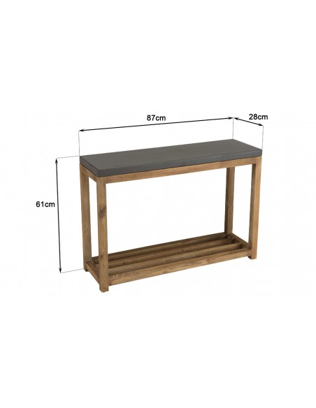 Dimensions petite console jardin Nestor