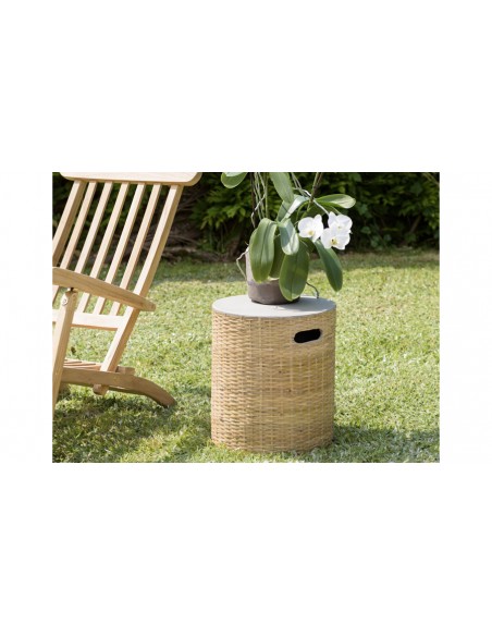 Petite table d'appoint de jardin haute et ronde Nestor