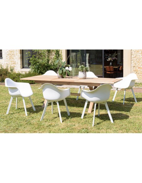 Ensemble 6 fauteuils jardin blanc