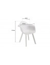 Dimensions fauteuil jardin blanc Kalamata