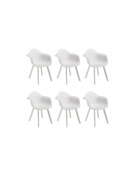 Lot 6 fauteuils jardin blanc