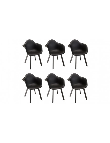 Lot 6 fauteuils jardin noir