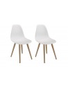 Lot 2 chaises design blanc bois