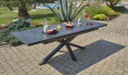 Table de jardin pliante MARIUS (140x80 cm) en aluminium - GRIS ANTHRACITE -  Cdiscount Jardin