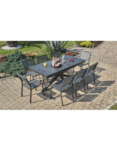 Ensemble repas alu anthracite Caicos