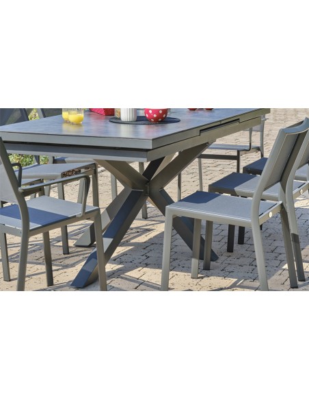 Ensemble repas alu anthracite Caicos