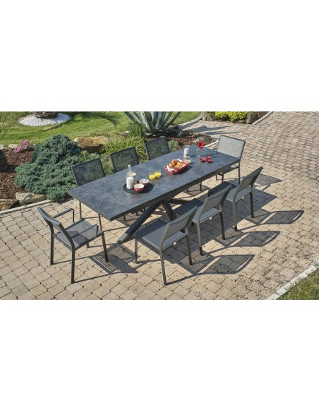 Ensemble repas alu anthracite Caicos