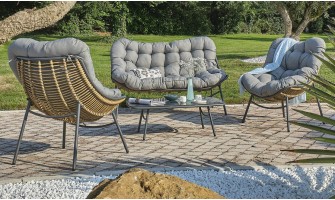 Salon jardin bas résine tressée