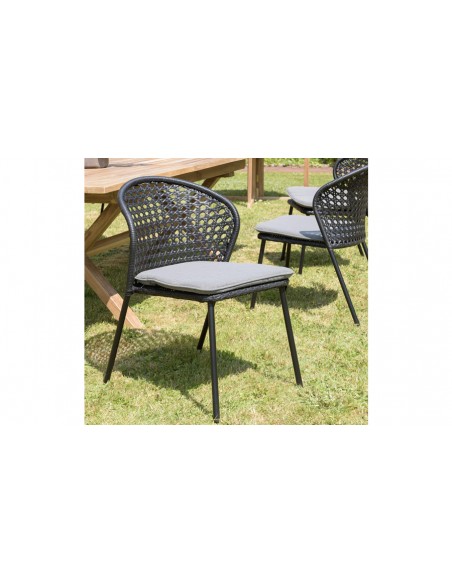 Ensemble chaise jardin noir Kalamata