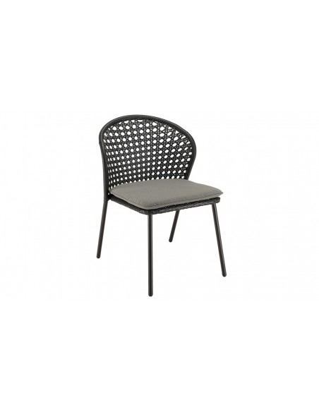 Ensemble chaise jardin noir Kalamata