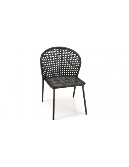 Ensemble chaise jardin noir Kalamata